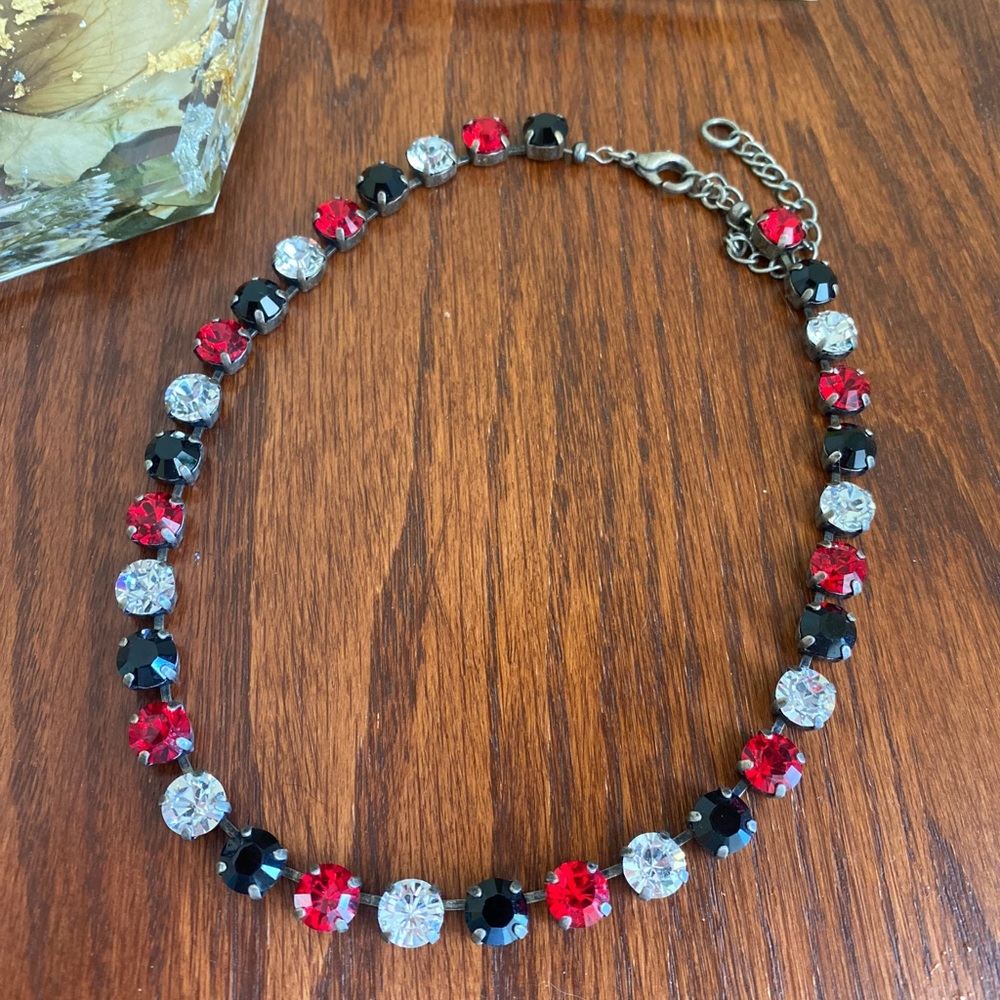 Red and Black Crystal Choker
